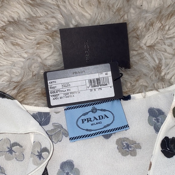 💯 % Authentic Prada Short Flower Patterns Casual Style A-line Sleeveless - Picture 5 of 12